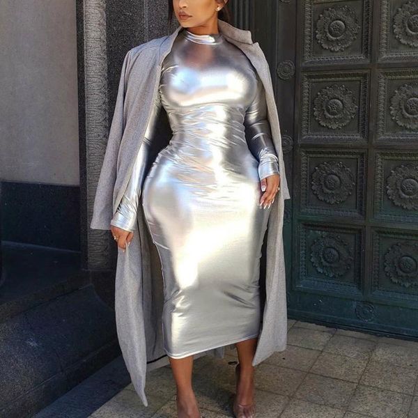 casual dresses long sleeve turtleneck metallic bodycon midi dress women ladies night club party vestidos, Black;gray
casual dresses long sleeve turtleneck metallic bodycon midi dress women ladies night club party vestidos, Black;gray
