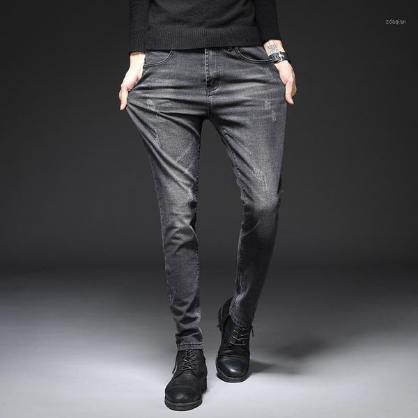 men slim midweight black jeans fashion casual classic style elastic force skinny trousers male brand denim pants gray men's, Blue
men slim midweight black jeans fashion casual classic style elastic force skinny trousers male brand denim pants gray men's, Blue