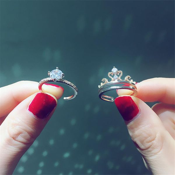 wedding rings luokey 2pcs/set women crystal set rose gold silver color korean style crown engagement anniversary jewelry, Slivery;golden
wedding rings luokey 2pcs/set women crystal set rose gold silver color korean style crown engagement anniversary jewelry, Slivery;golden