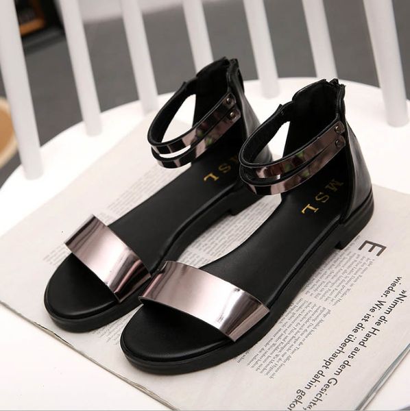 sandals ladies summer pu two colour buckle briefly designed female flat-bottomed open-toed shoes zyws01, Black
sandals ladies summer pu two colour buckle briefly designed female flat-bottomed open-toed shoes zyws01, Black