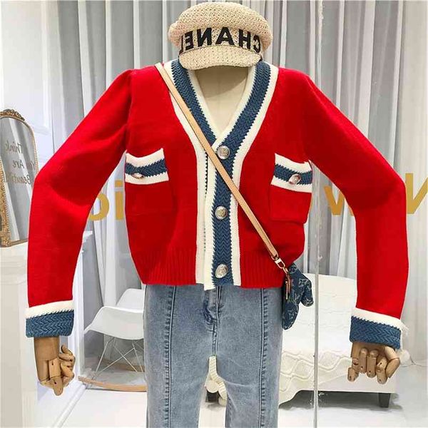 spring autumn women's cardigan korean style contrast color v-neck knit single-breasted long sleeve s ll359 210506, White
spring autumn women's cardigan korean style contrast color v-neck knit single-breasted long sleeve s ll359 210506, White