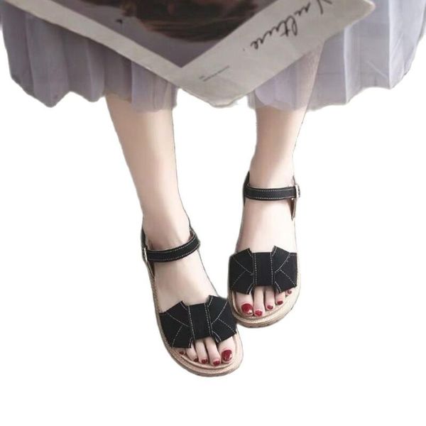 women's sandals 2021 summer thick soled student fairy style versatile dress fashion flat shoes, Black
women's sandals 2021 summer thick soled student fairy style versatile dress fashion flat shoes, Black