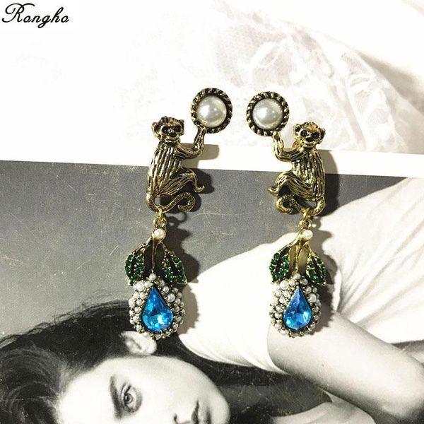 fashion brand vintage metal pearl monkey stud earrings for women charms jewelry crystal leaf pendant anti gold, Golden;silver
fashion brand vintage metal pearl monkey stud earrings for women charms jewelry crystal leaf pendant anti gold, Golden;silver
