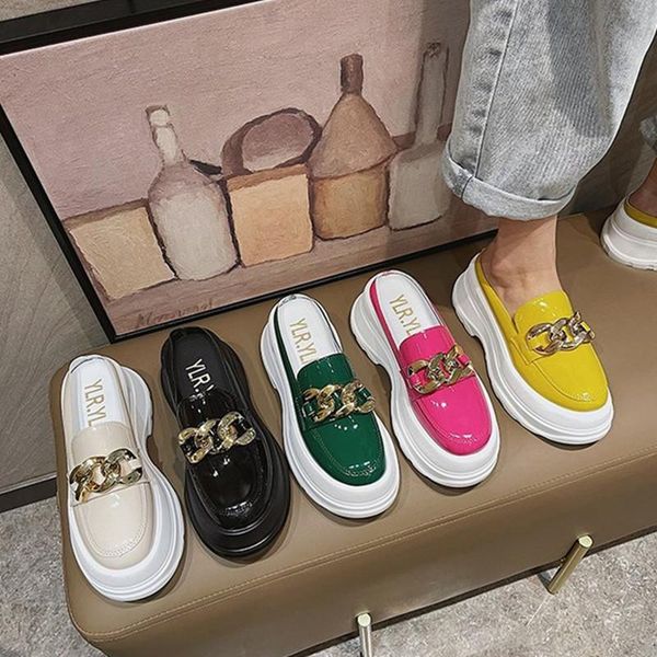 slippers 2021 summer wedges women pu leather metal decoration casual platform shoes woman fashion candy color baotou slides, Black
slippers 2021 summer wedges women pu leather metal decoration casual platform shoes woman fashion candy color baotou slides, Black