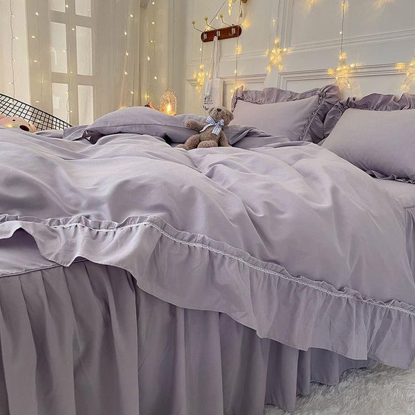 bedding sets simple princess wind bed skirt four-piece lace solid color duvet cover sheet bedroom dormitory
bedding sets simple princess wind bed skirt four-piece lace solid color duvet cover sheet bedroom dormitory
