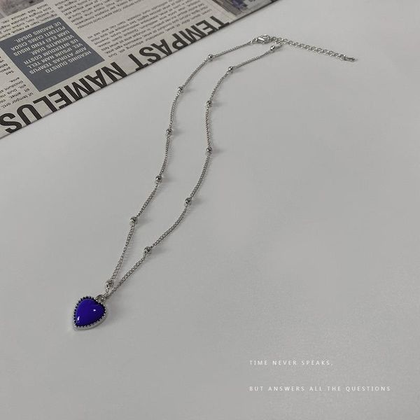 chains blue heart necklaces woman jewelry lady necklace chain pendant clavicle lovers silver color vintage european stainless naszyjnik
chains blue heart necklaces woman jewelry lady necklace chain pendant clavicle lovers silver color vintage european stainless naszyjnik