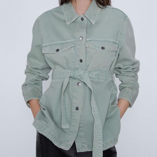 women's jackets women jacket fall/winter 2021 fashion casual denim coat with sashes, Black;brown
women's jackets women jacket fall/winter 2021 fashion casual denim coat with sashes, Black;brown