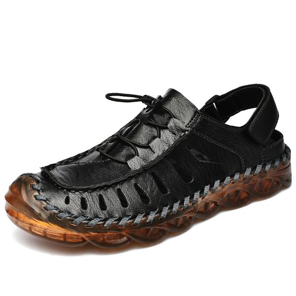 2021 new summer mens leather sandals outdoor breathable wading shoes classic soft rome sandals fashion casual sandals big soze, Black
2021 new summer mens leather sandals outdoor breathable wading shoes classic soft rome sandals fashion casual sandals big soze, Black