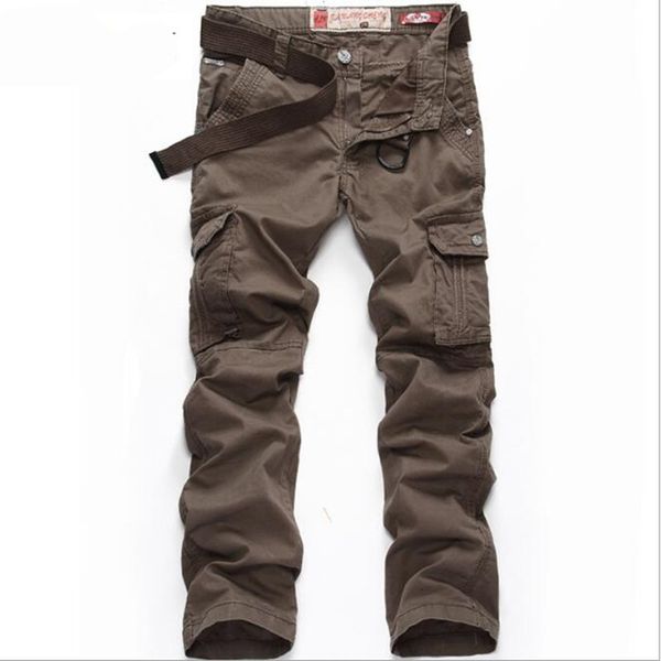 men's pants pants, casual military uniform, multi pocket, outdoor, Black