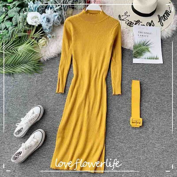 women sweater dress autumn winter half high collar pullovers knitted long bodycon dress elastic split bottoming dresses 210521, Black;gray
women sweater dress autumn winter half high collar pullovers knitted long bodycon dress elastic split bottoming dresses 210521, Black;gray