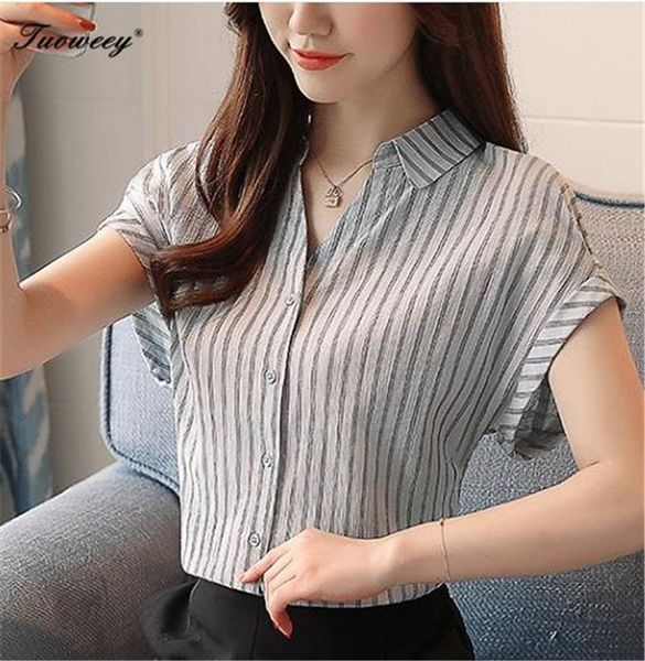 women's blouses & shirts women striped blouse shirt v neck button up femme bluas casual summer spring fashion irregular length elegant, White
women's blouses & shirts women striped blouse shirt v neck button up femme bluas casual summer spring fashion irregular length elegant, White