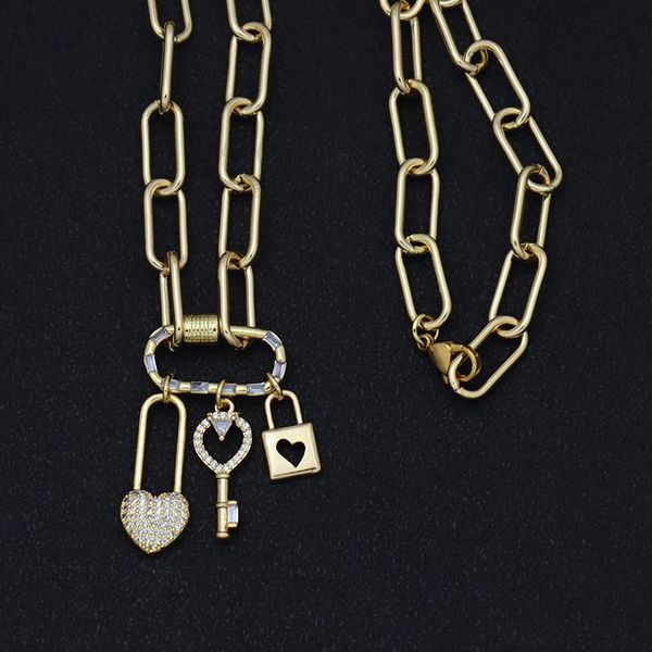 pendant necklaces geometric cz zircon oval screw connector necklace style heart key padlock for women friend jewelry gift, Silver
pendant necklaces geometric cz zircon oval screw connector necklace style heart key padlock for women friend jewelry gift, Silver