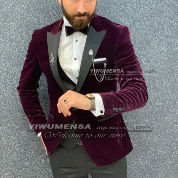 men's suits & blazers spring/autumn wedding for men slim fit velvet jacket with black peaked lapel+vest+pants business blazer vestido d, White;black
men's suits & blazers spring/autumn wedding for men slim fit velvet jacket with black peaked lapel+vest+pants business blazer vestido d, White;black