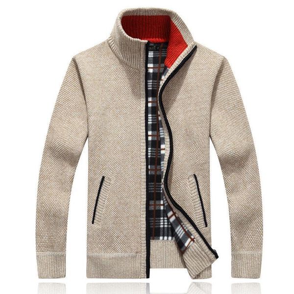 men's sweaters thickened autumn zipper cardigan sweater business casual men, White;black
men's sweaters thickened autumn zipper cardigan sweater business casual men, White;black