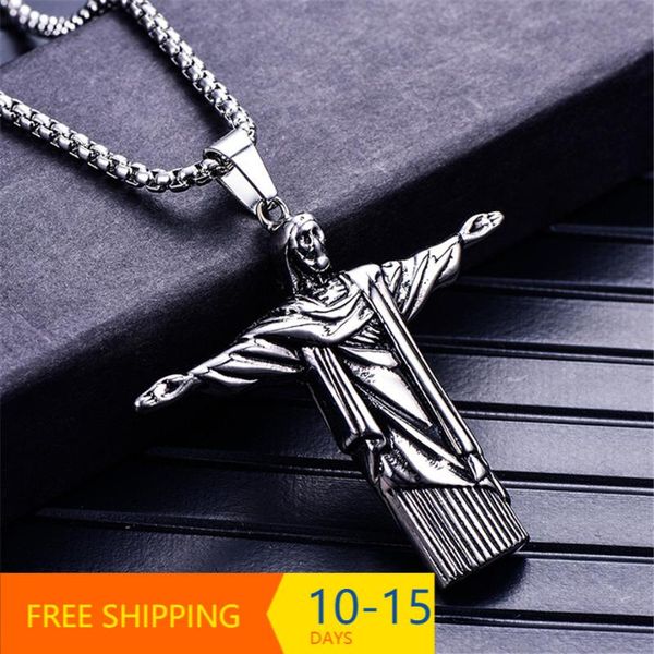 pendant necklaces christian crucifix brazil jesus prayer necklace stainless steel silver color men women jewelry
pendant necklaces christian crucifix brazil jesus prayer necklace stainless steel silver color men women jewelry