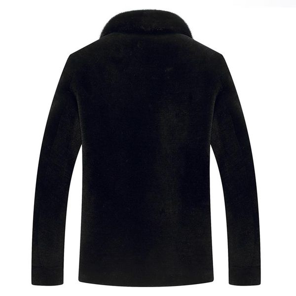 men's leather & faux winter jacket sheep shearing coat luxury natural wool coats men real collar jackets 8833 my731, Black
men's leather & faux winter jacket sheep shearing coat luxury natural wool coats men real collar jackets 8833 my731, Black