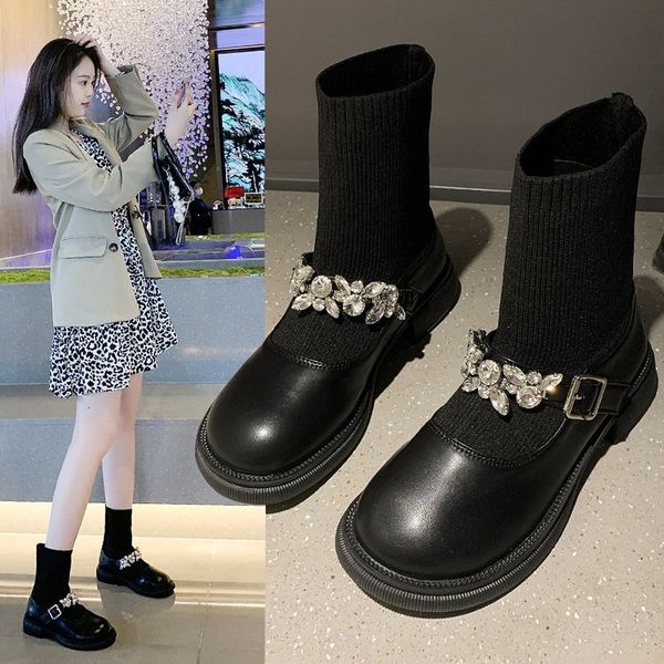 fashion boots wear out 2021 autumn fashion korean version versatile non slip flat bottom knitted single sho women, Black
fashion boots wear out 2021 autumn fashion korean version versatile non slip flat bottom knitted single sho women, Black
