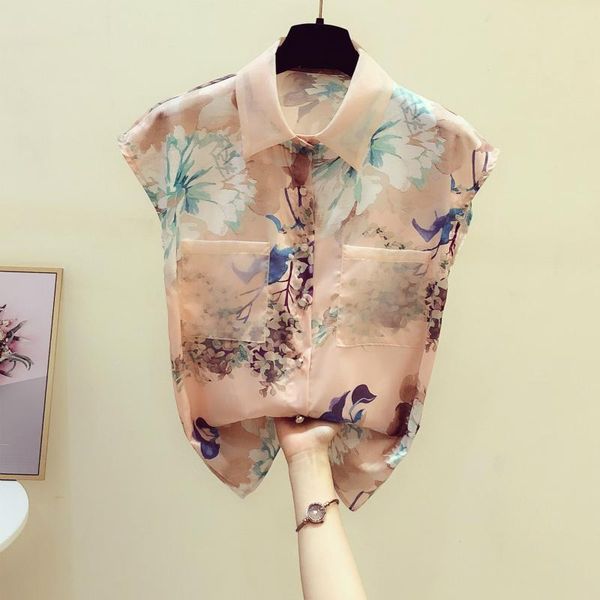 women's blouses & shirts chiffon floral women summer 2021 turn-down collar slim elegant office lady outwear, White
women's blouses & shirts chiffon floral women summer 2021 turn-down collar slim elegant office lady outwear, White