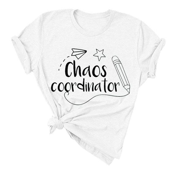 women's t-shirt woman t-shirts chaos coordinator casual tshirt short sleeve tee summer letter printing, White
women's t-shirt woman t-shirts chaos coordinator casual tshirt short sleeve tee summer letter printing, White