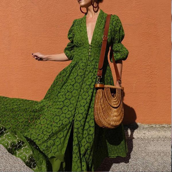 fashion solid green bohemian for women lantern sleeve big hem summer beach dresses v neck party vestidos, Black;gray
fashion solid green bohemian for women lantern sleeve big hem summer beach dresses v neck party vestidos, Black;gray