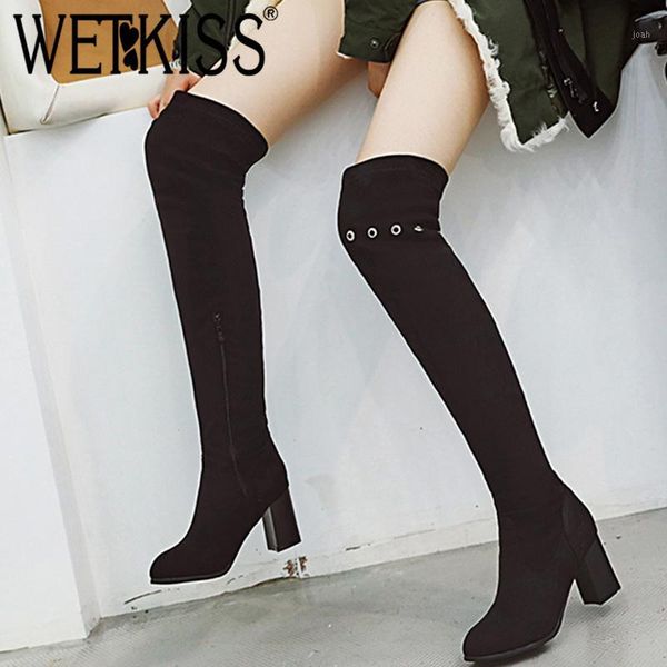boots wetkiss black metal decor women long round toe thick heel high shoes fashion female over the knee zip1
boots wetkiss black metal decor women long round toe thick heel high shoes fashion female over the knee zip1