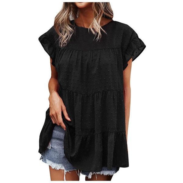 women's blouses & shirts casual loose sleeveless blouse and elegant solid color ruffles o neck summer clothes blusas chemise, White
women's blouses & shirts casual loose sleeveless blouse and elegant solid color ruffles o neck summer clothes blusas chemise, White