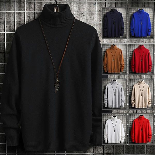 men's sweaters 2021 winter turtleneck black brand knitted pullovers men solid color casual male sweater autumn knitwear, White;black
men's sweaters 2021 winter turtleneck black brand knitted pullovers men solid color casual male sweater autumn knitwear, White;black
