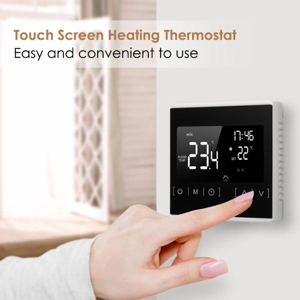smart home control electric floor heating system thermostat lcd touchscreen programmable thermoregulator ac 85-250v temperature controller
smart home control electric floor heating system thermostat lcd touchscreen programmable thermoregulator ac 85-250v temperature controller