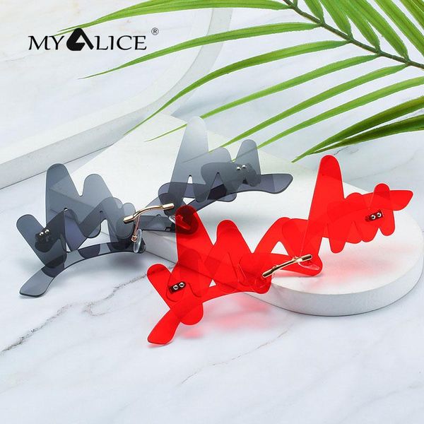 sunglasses myalice fashion rimless alien wave shape women m glasses legs personality party stage performance uv400, White;black
sunglasses myalice fashion rimless alien wave shape women m glasses legs personality party stage performance uv400, White;black