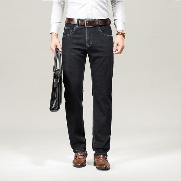 men's jeans quanbo 2021 autumn winter straight elastic business casual mid high waist men blue black classic denim trousers
men's jeans quanbo 2021 autumn winter straight elastic business casual mid high waist men blue black classic denim trousers