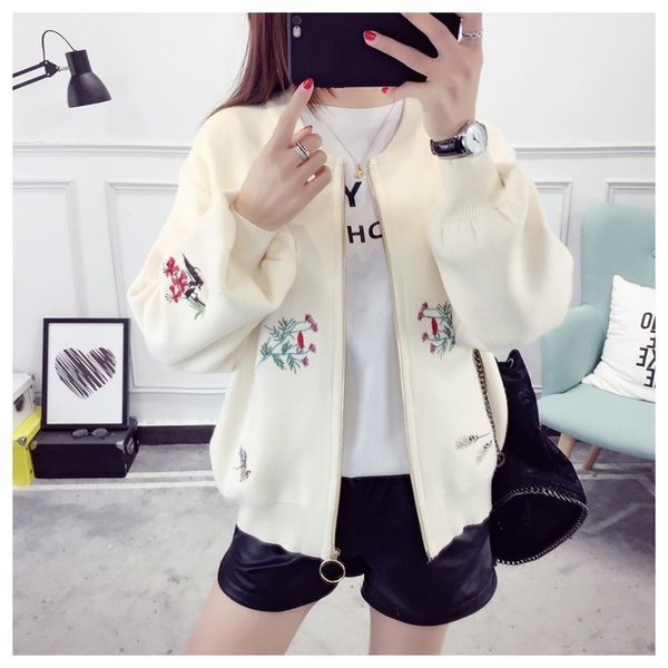 female cardigans sweater fashion autumn winter warm o-neck casual loose knitted 210427, White;black
female cardigans sweater fashion autumn winter warm o-neck casual loose knitted 210427, White;black