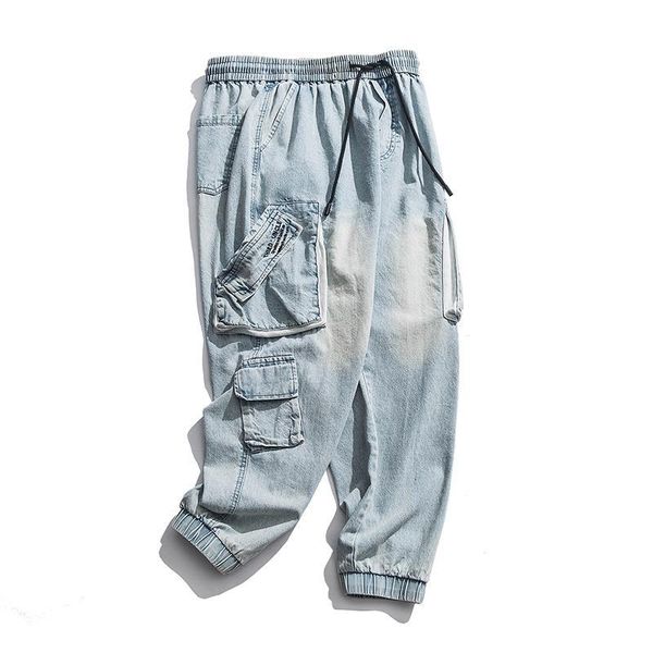 men's jeans nice high street washing big multi-pockets men jogger fashion casual male pencil style denim pants streetwear r7tz, Blue
men's jeans nice high street washing big multi-pockets men jogger fashion casual male pencil style denim pants streetwear r7tz, Blue