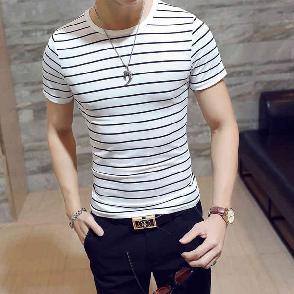 Men's T-Shirts tight Summer Korean stripe leisure time Simple style Couple short sleeves European and American fashion 0AJ6, White;black
Men's T-Shirts tight Summer Korean stripe leisure time Simple style Couple short sleeves European and American fashion 0AJ6, White;black