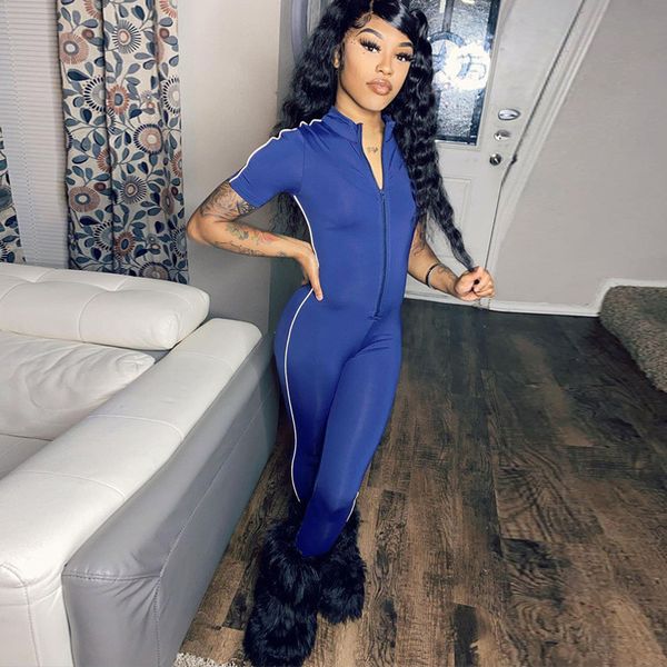 sporty reflective striped rompers womens jumpsuit short sleeve summer workout active wear fitness jumpsuits zipper slim, Black;white
sporty reflective striped rompers womens jumpsuit short sleeve summer workout active wear fitness jumpsuits zipper slim, Black;white