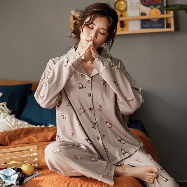 animal print pajamas women sleepwear turn down collar spring autumn pure cotton home clothes japanese light plus size nightwear two, Black;red
animal print pajamas women sleepwear turn down collar spring autumn pure cotton home clothes japanese light plus size nightwear two, Black;red