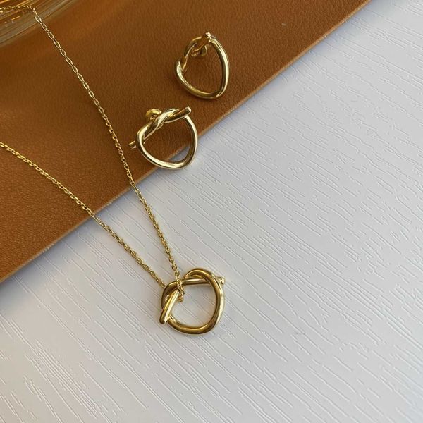 149 knot earring necklace women's new net red the same personalized design earring women's simple inse9-9, Silver
149 knot earring necklace women's new net red the same personalized design earring women's simple inse9-9, Silver