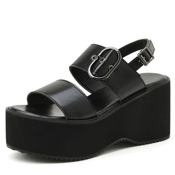 female sandals black buckle strap platform women wedges punk gothic cool summer shoes woman
female sandals black buckle strap platform women wedges punk gothic cool summer shoes woman