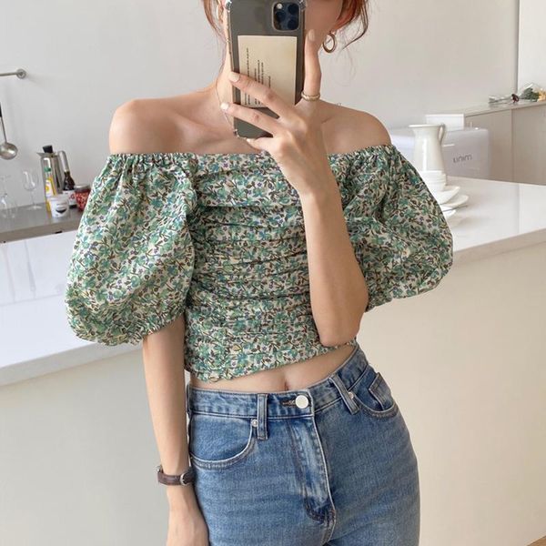 flower print off shoulder shirt women crop puff sleeve pleated blouse petite chemise femme blusa mujer women's blouses & shirts, White
flower print off shoulder shirt women crop puff sleeve pleated blouse petite chemise femme blusa mujer women's blouses & shirts, White