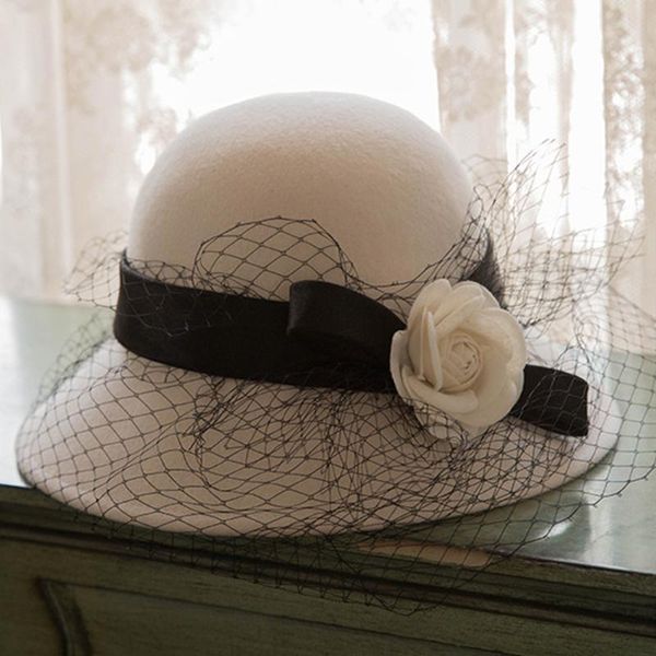 stingy brim hats fs white flowers dome hat with veils wool felt fedoras caps for women banquet wedding lady cloche cap, Blue;gray
stingy brim hats fs white flowers dome hat with veils wool felt fedoras caps for women banquet wedding lady cloche cap, Blue;gray