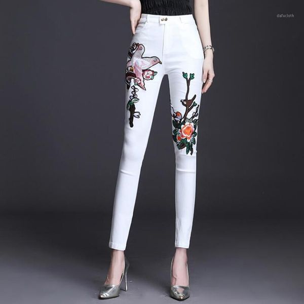 fashion bird embroidery skinny jeans women cotton stretch slim high waist denim pencil pants ladies plus size trousers s984 women's, Blue
fashion bird embroidery skinny jeans women cotton stretch slim high waist denim pencil pants ladies plus size trousers s984 women's, Blue