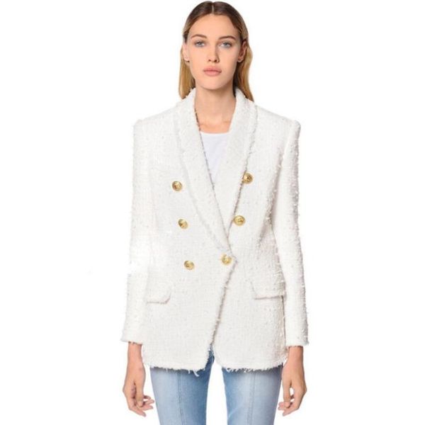 women's suits & blazers autumn winter women blazer 2021 designer lion metal buttons jacket coats long sleeves outwear, White;black
women's suits & blazers autumn winter women blazer 2021 designer lion metal buttons jacket coats long sleeves outwear, White;black