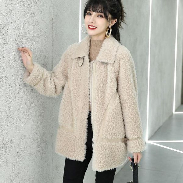 women's fur & faux 2021 women winter real shearling lamb coat female genuine wool jacket laady liner outwear double-faced overcoat z45, Black
women's fur & faux 2021 women winter real shearling lamb coat female genuine wool jacket laady liner outwear double-faced overcoat z45, Black