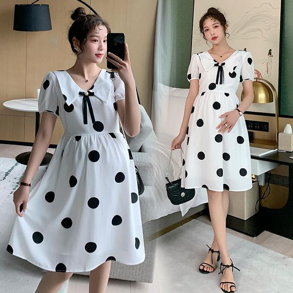 maternity dresses 81287# dress summer short sleeves korean style polka dot a line pregnant women plus size mom, White
maternity dresses 81287# dress summer short sleeves korean style polka dot a line pregnant women plus size mom, White