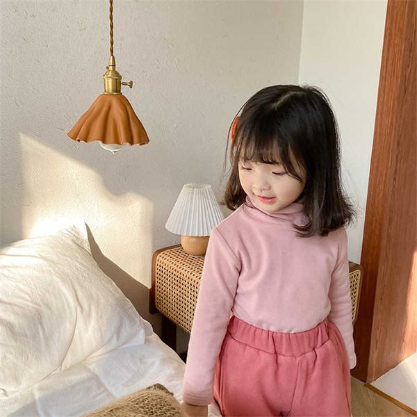 fashion kids girl plush velvet thick base winter baby child high collar all-match casual t shirts warm clothes 210615, Blue
fashion kids girl plush velvet thick base winter baby child high collar all-match casual t shirts warm clothes 210615, Blue