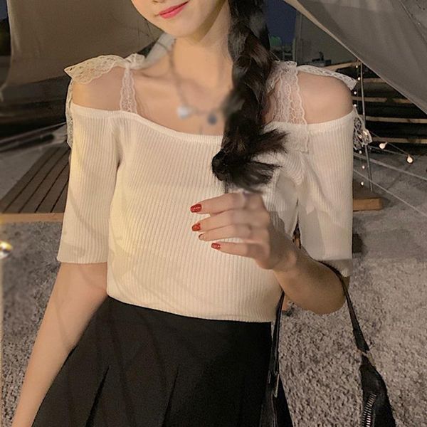 women's t-shirt 2021 korean style lace up casual soldi color summer crop ladies shirt knitted short sleeve, White
women's t-shirt 2021 korean style lace up casual soldi color summer crop ladies shirt knitted short sleeve, White
