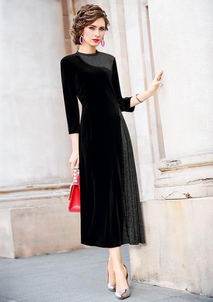 women autumn elegant velvet dress festa female event party robe mesh designer vintage cocktail vestidos casual dresses, Black;gray
women autumn elegant velvet dress festa female event party robe mesh designer vintage cocktail vestidos casual dresses, Black;gray