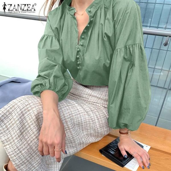 women's blouses & shirts zanzea women elegant office long puff sleeve blouse spring shirt tunic stylish buttons solid blusas female wor, White
women's blouses & shirts zanzea women elegant office long puff sleeve blouse spring shirt tunic stylish buttons solid blusas female wor, White