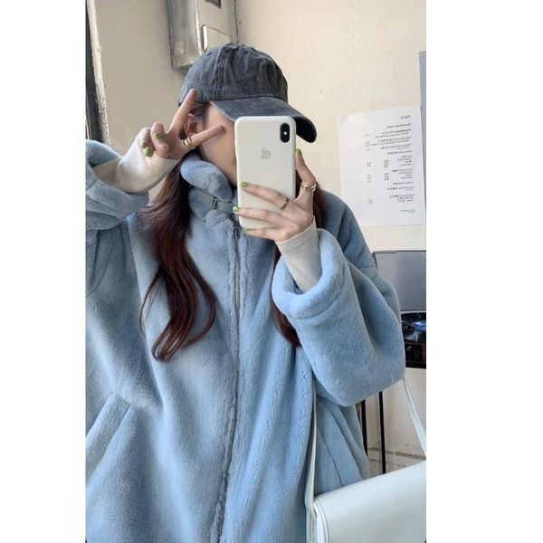 women's jackets cmaz 2021 autumn winter thick coats for women furry coat and korean style loose bf retro hong kong f, Black;brown
women's jackets cmaz 2021 autumn winter thick coats for women furry coat and korean style loose bf retro hong kong f, Black;brown