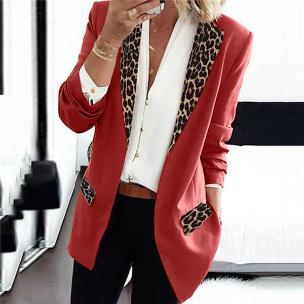 women's suits & blazers fashion women lapel leopard print long sleeves suit jacket elegant fall winter office lady cardigan coat 2021 s, White;black
women's suits & blazers fashion women lapel leopard print long sleeves suit jacket elegant fall winter office lady cardigan coat 2021 s, White;black