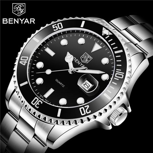 wristwatches benyar men watch waterproof military army calendar male clock sport business stainless steel wristwatch 5161, Slivery;brown
wristwatches benyar men watch waterproof military army calendar male clock sport business stainless steel wristwatch 5161, Slivery;brown
